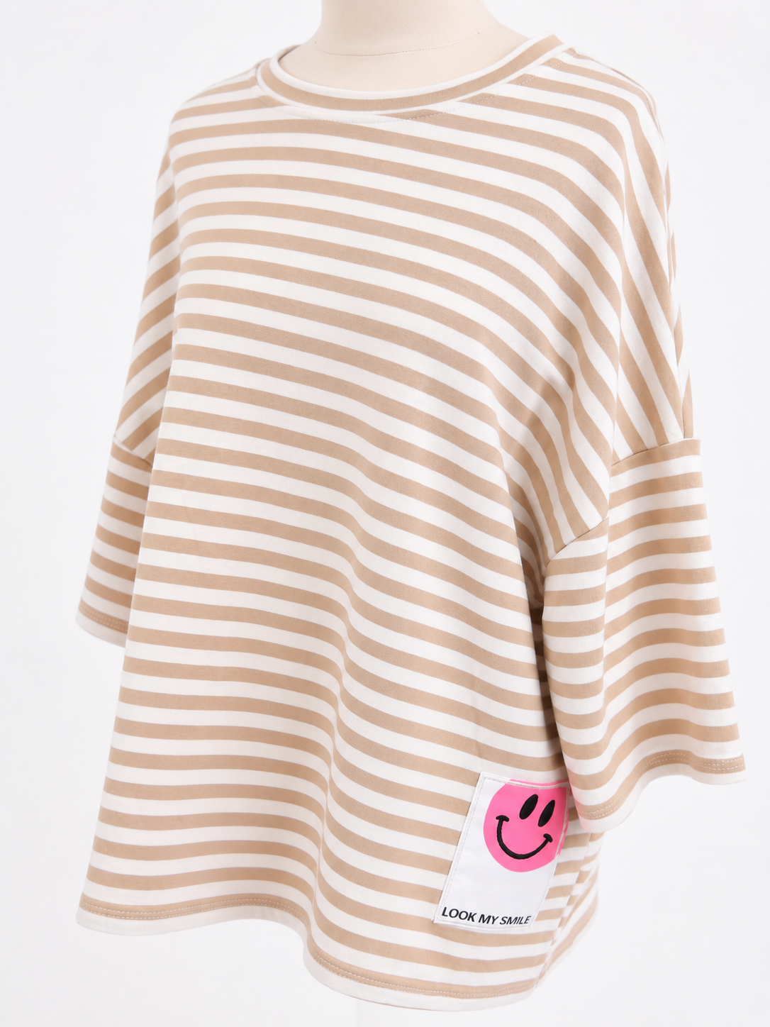 Oversize Streifen-Shirt „LOOK MY SMILE“