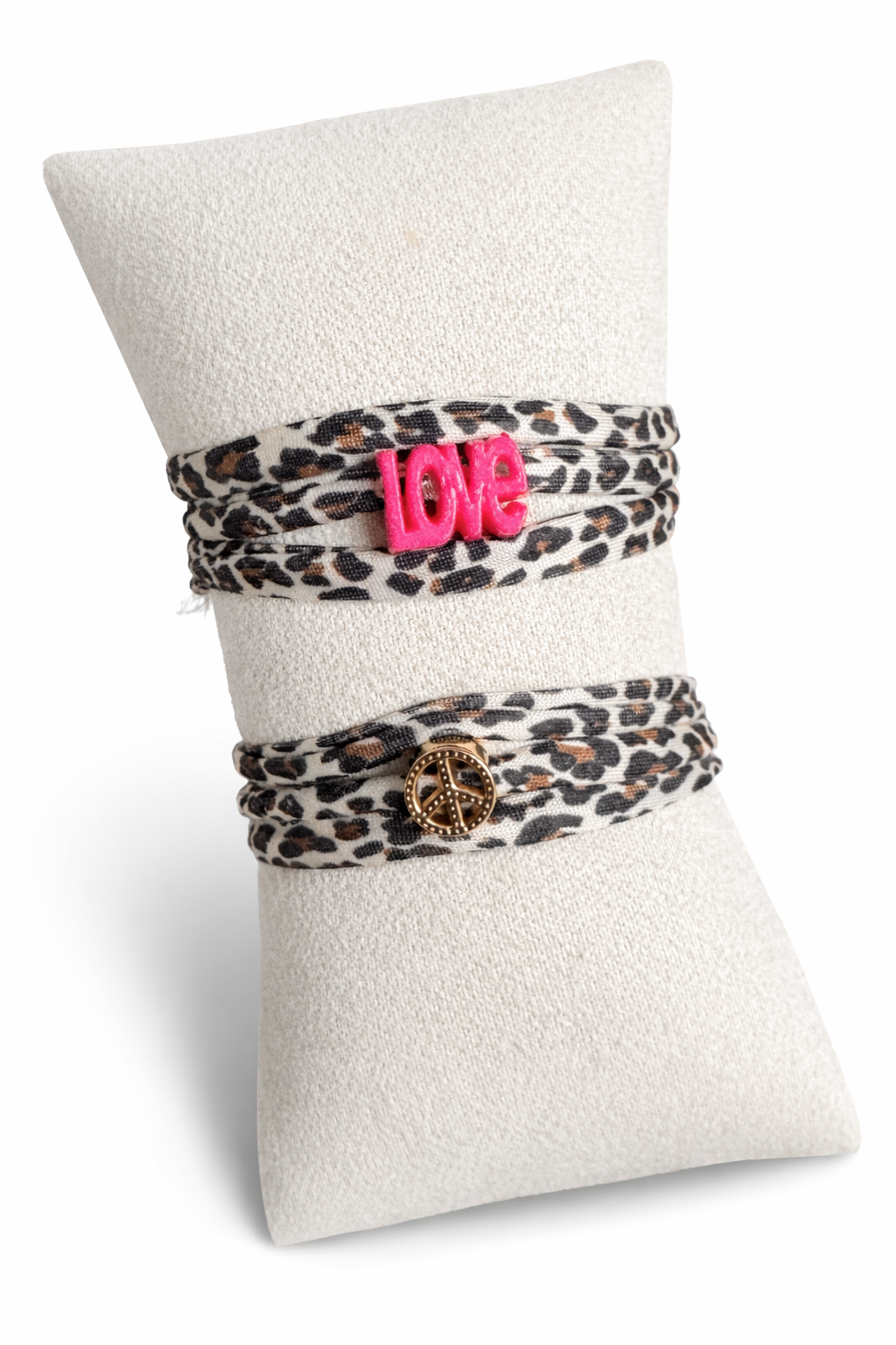 Armband / Fußband „Leo Love“ – mit LOVE-Charms oder Peace-Zeichen - Meva Design