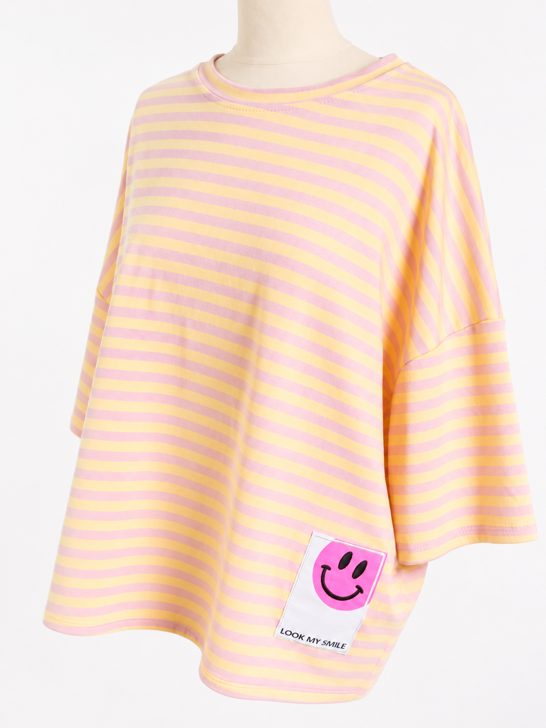 Oversize Streifen-Shirt „LOOK MY SMILE“